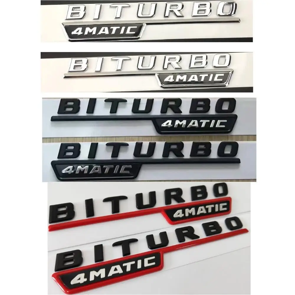 

For Mercedes Benz AMG W212 W213 W204 W205 C205 W253 C253 W166 C292 BITURBO 4MATIC 1 Pair Fender Emblems Badges Sticker
