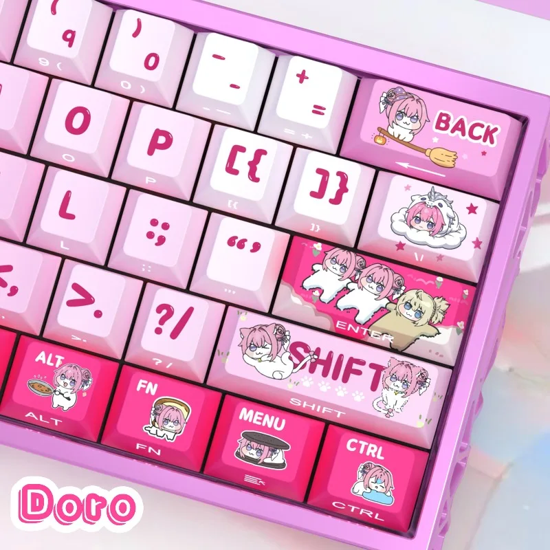 New Doro Theme Anime Keycap Mechanical Keyboard PBT Customized Cute Keycap PC Game Keyboard Accessories Cartoon Gift Collection