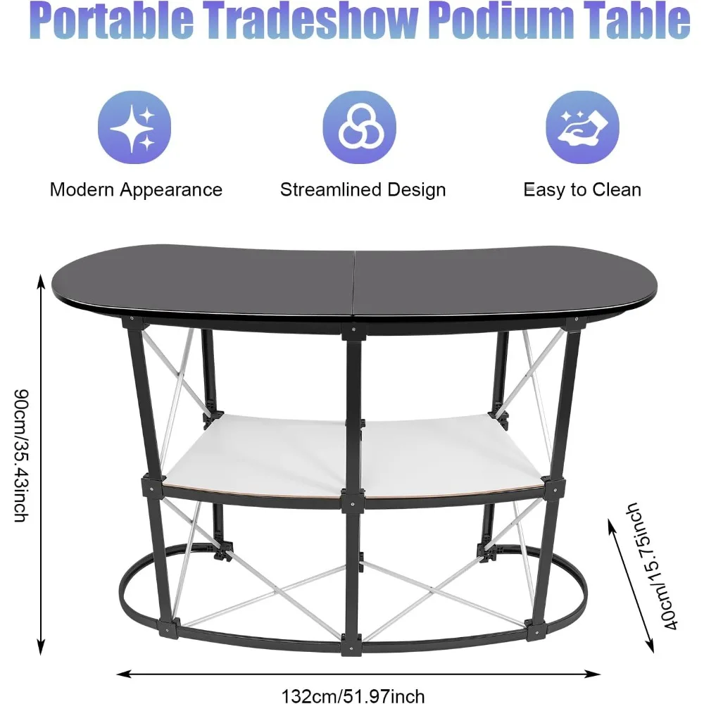 المحمولة التجارة عرض مكافحة منحني المنبثقة الجدول المنصة صالون عرض كشك المموج الجدران الجانبية مكتب الاستقبال حامل الكلام