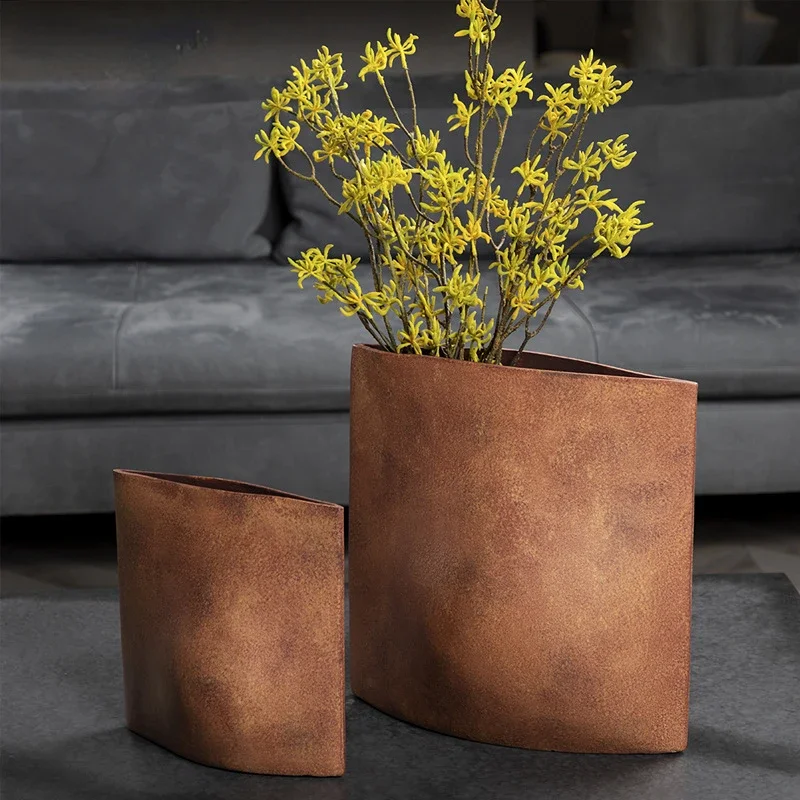 

Ceramic Vase Square Geometry Floral Arrangement Accessories Pockets Flower Vase Ceramic Ornament Home Decoration Vases Pots