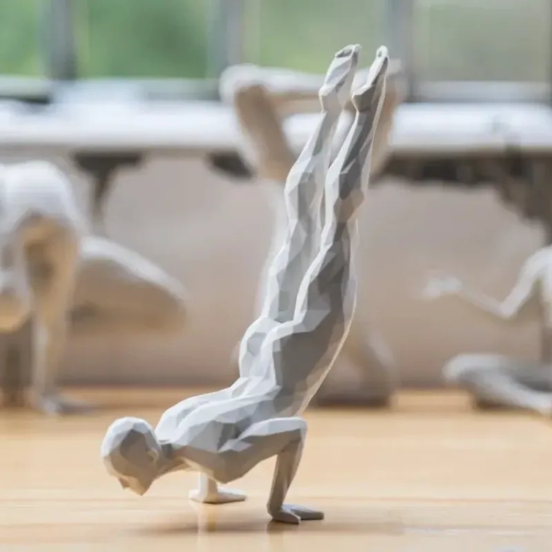 Nordic abstract yoga practitioners statue modern minimalist human sculpture ornament home office desktop art decoration ornament