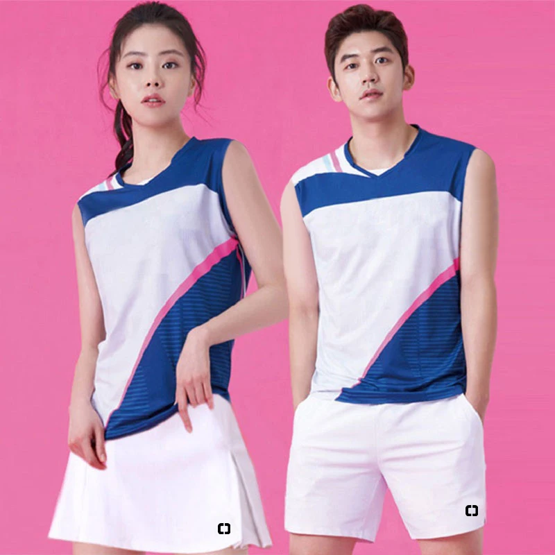 Sleeveless undershirt tennis clothing suit men and women short-sleeved quick-dry badminton uniform competition clothing