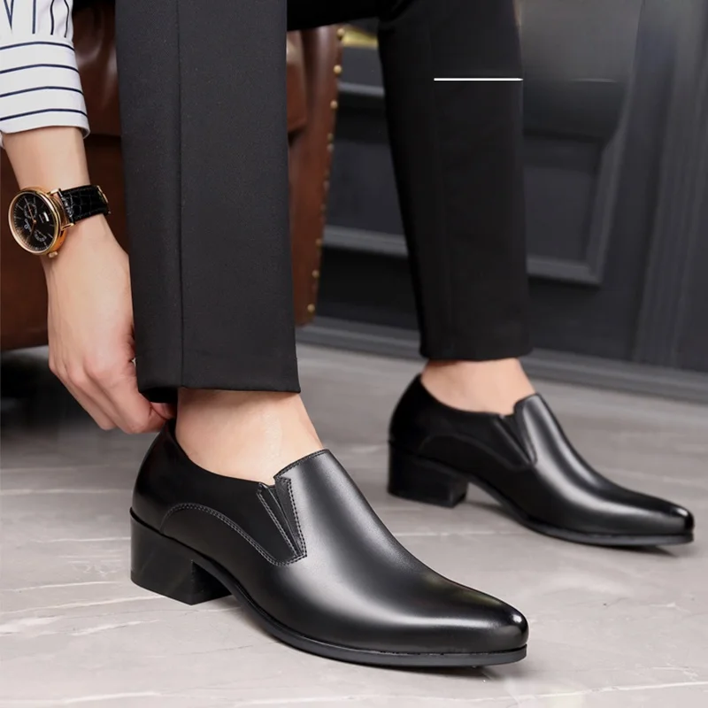 

Busin Formal из натуральной кожи, легко носить, свадебное платье, мужское платье с увеличенной высотой, oes