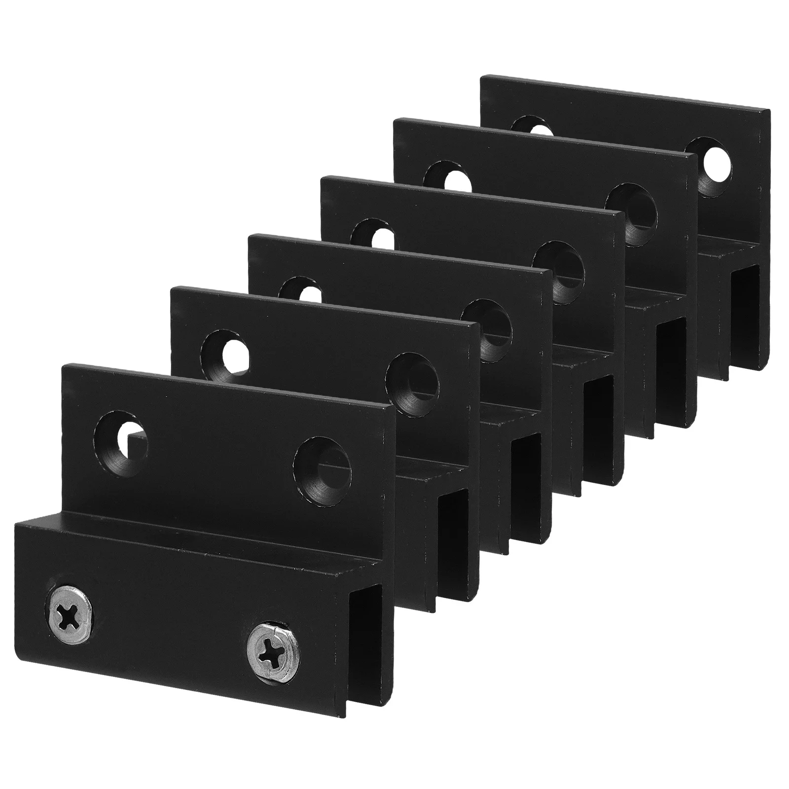 

6Pcs Glass Fixing Clips Durable Aluminum Alloy Clamp Style Black Finish Secure Mirror Acrylic Signs Stable Glass Brackets Holder