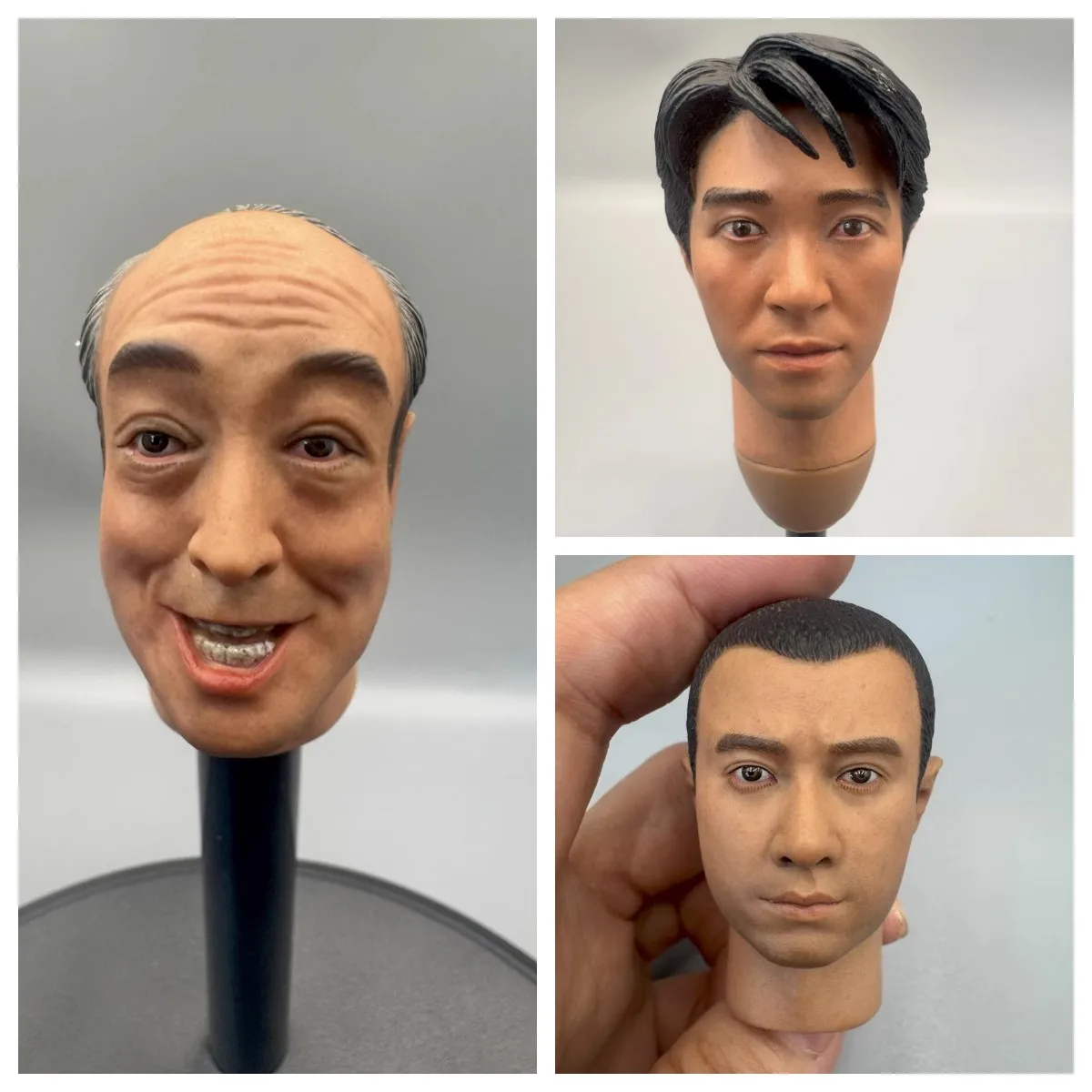

YYDS 1/6 Asia Male Head Carving Sculpture Stephen Chow Article Model Accessories For 12'' Action Figure Body In Stock