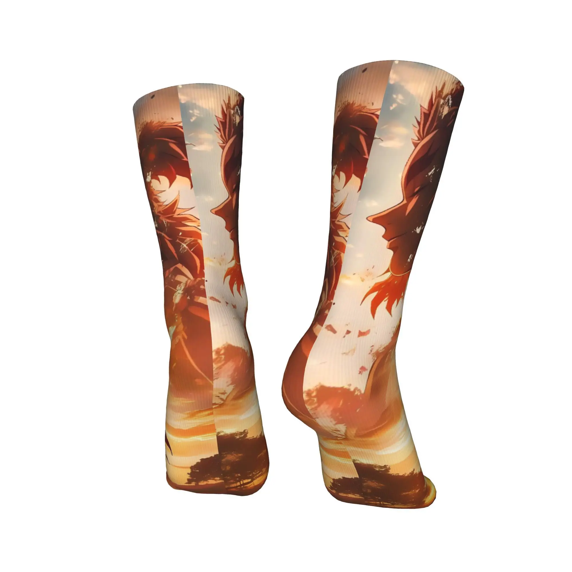 أنيمي Kyōjurō Rengoku الجوارب جوارب غير رسمية الرجال الدافئة لينة في الهواء الطلق الجوارب الخريف الرسم المضادة للبكتيريا الجوارب