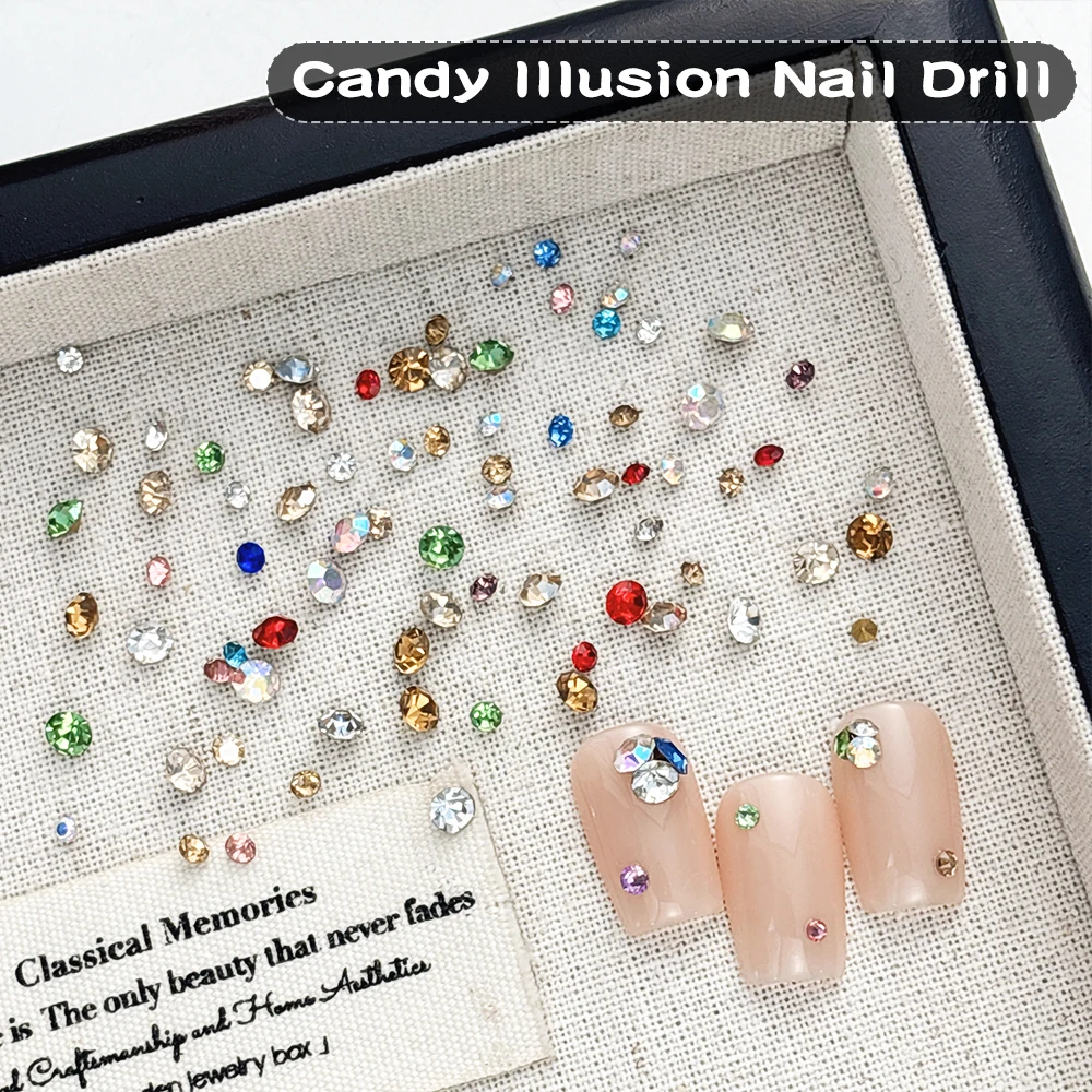 650 pièces tailles mixtes pointues dos coloré ongles gemmes bonbons ongles strass scintillant manucure décoration bricolage Nail Art fournitures