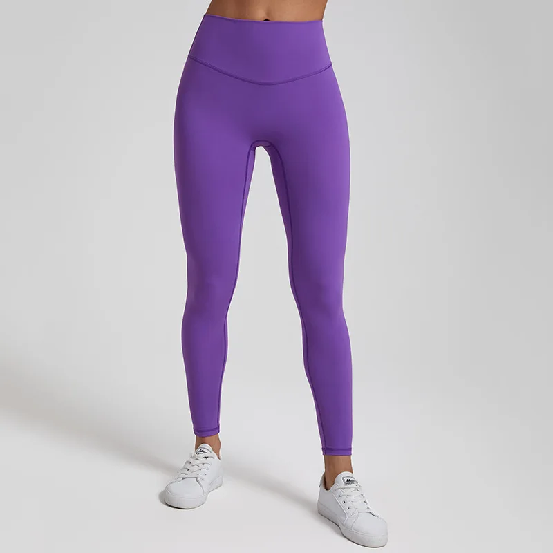 Solid Color Front Waist V Yoga Legging women Compression Support Soft Gym High Waist Sport Pant tight Comprehensive Training Jog