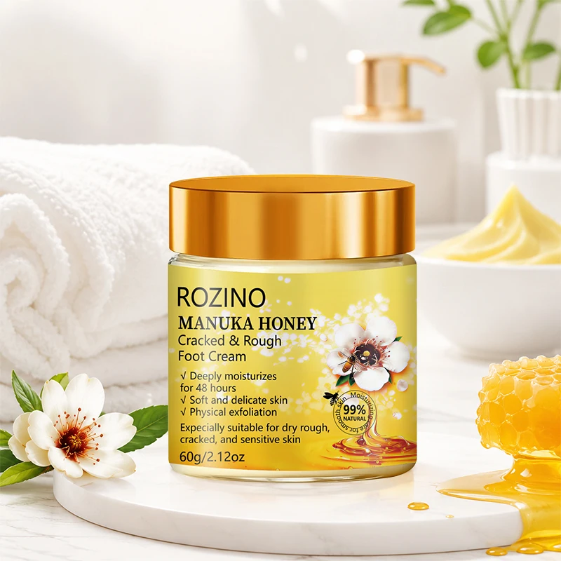 Honey Coconut Oil Foot Cream, rich in coconut oil, aloe vera, and honey, effectively moisturizes dry, rough, and cracked skin, softens and smooths the skin, with a long-lasting fresh fragrance, for foot care