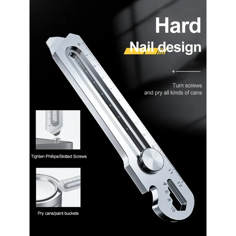 6 in 1 Multi-Function SK5 Steel Premium Utility Knife Tail Break Design/Ruler/Bottle Opener Box Cutter Couteau Art Supplie