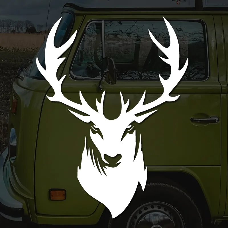 

Наклейки и бампер с головой оленя в джунглях, креативные и забавные наклейки для любителей мультфильмов, высокое качество для автомобилей, грузовиков, мотоциклов и ноутбуков