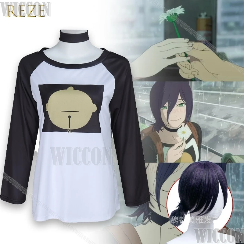 Chain Reze Man Death Archon Boom демон футболка косплей наряд аниме игра Хэллоуин повседневный свободный пот впитывающий фестиваль ComicCon