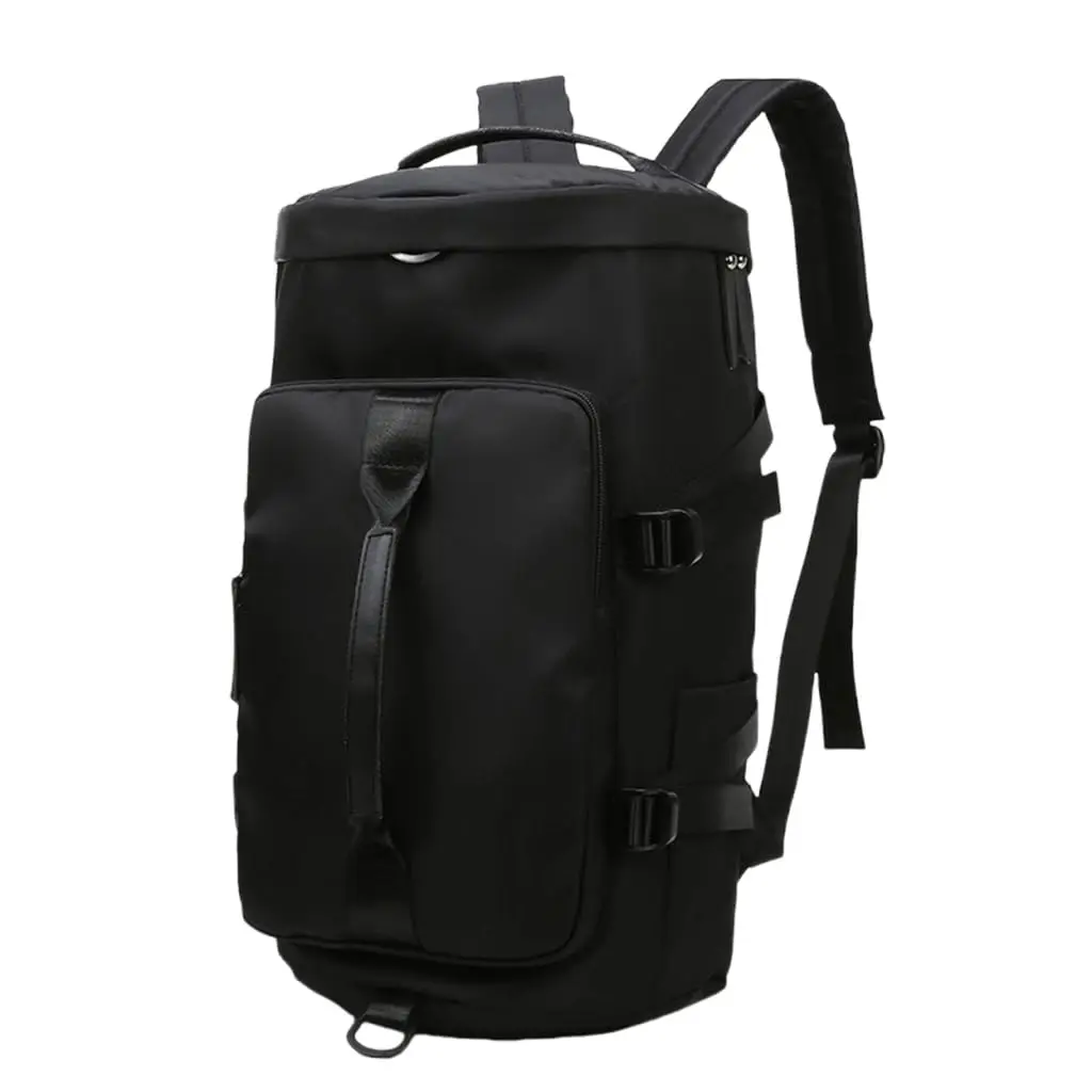Men Cylinder Travel Backpack Waterproof Large Capacity Duffle Backpack Multifunctional Outdoor Sports Gym Rucksack
