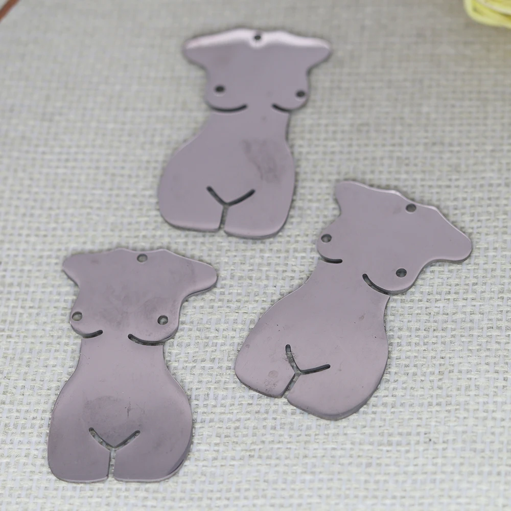 3pcs Stainless Steel Pendant Sexy Artistic Freedom Female Body Charms For Jewelry Making Earrings Necklace DIY Craft