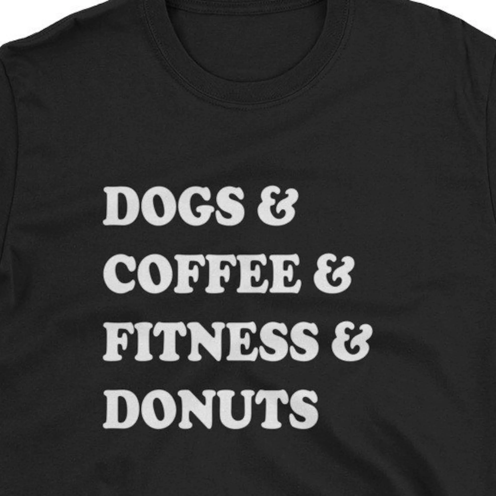 Dogs Coffee Fitness And Donuts Funny Dog T Shirt Donut Cute Workout