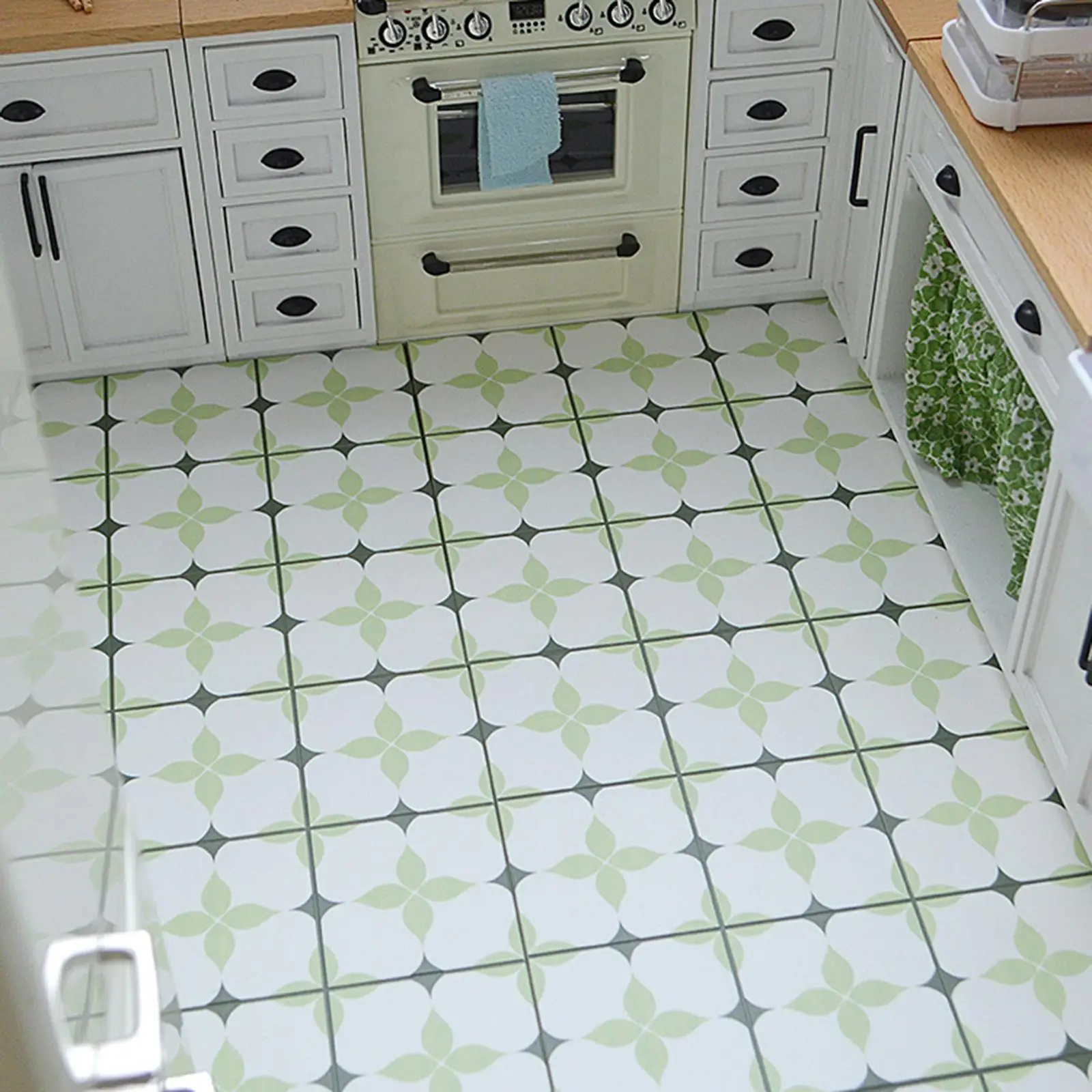 

1:12 Dollhouse Floor Tile 1:6 Scale, Double-Sided Miniature Floor Sheet, Mini Board for Study Bedroom Ornaments