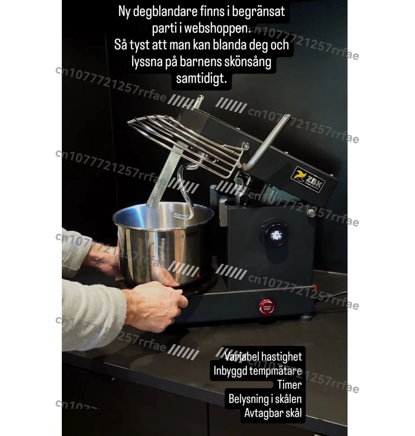 Brushless Motor 750 Watts Lift Tilt Head Removable Bowl Bread Pizza Amadora Dough Kneader Spiral Dough Mixer 5L 2kg