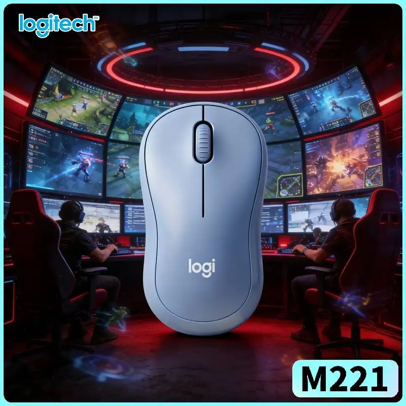 Logitech M221 Silent Optical Mouse - Noise Block System, 1000 DPI, USB Dongle, Students Office Freelance Crew