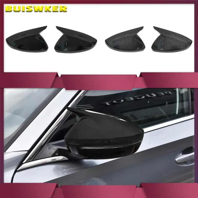 Side Rearview Mirror Cap Wing Mirror Cover Fit  For Peugeot 208 308 408 508 307 308 2008 4008 5008 2013-2023 Car Accessories