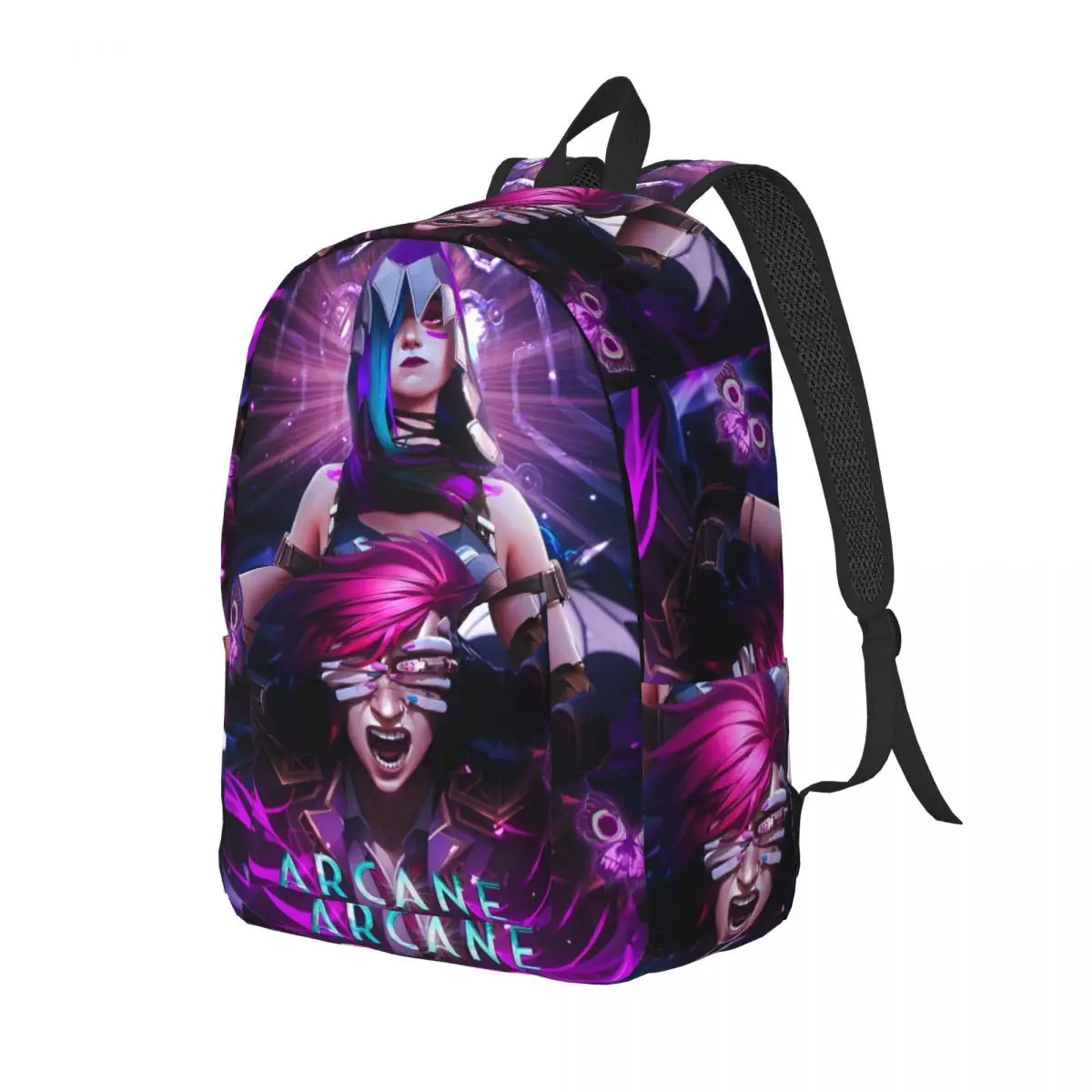 Jinx LOL Anime Fashion Backpack Gift High School Work Arcane Game Daypack for Men Women Laptop Canvas Bags