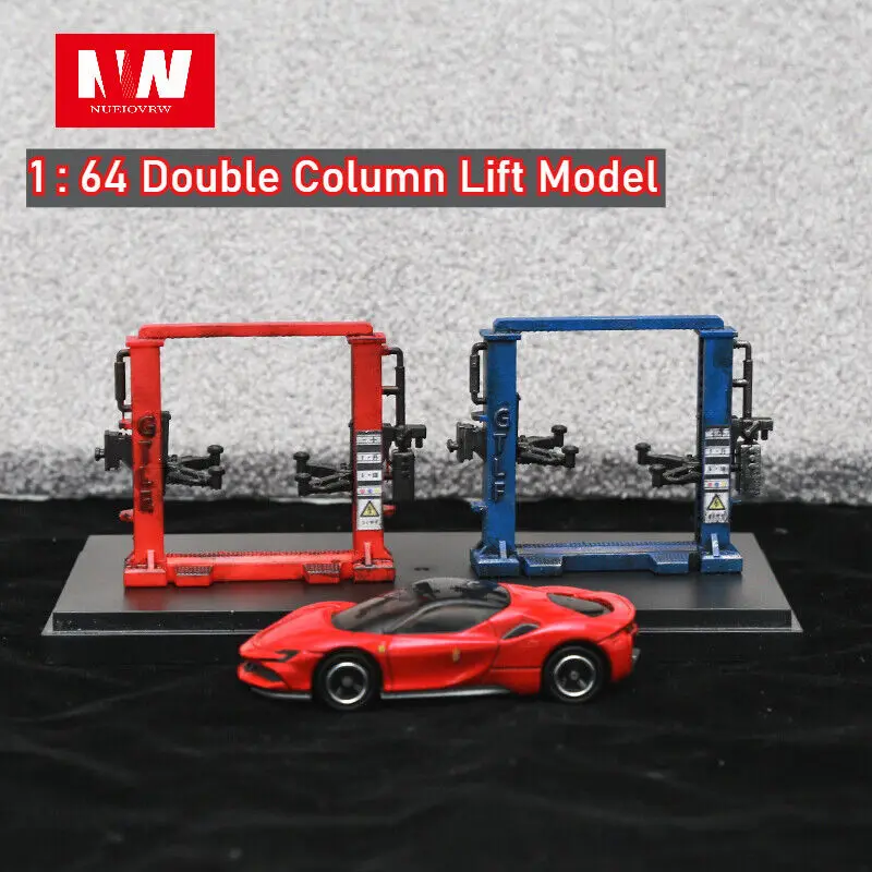 

1/64 Diorama Old Double Post Lift Model Kit Garage Repair Prop Scene Tools Accessories