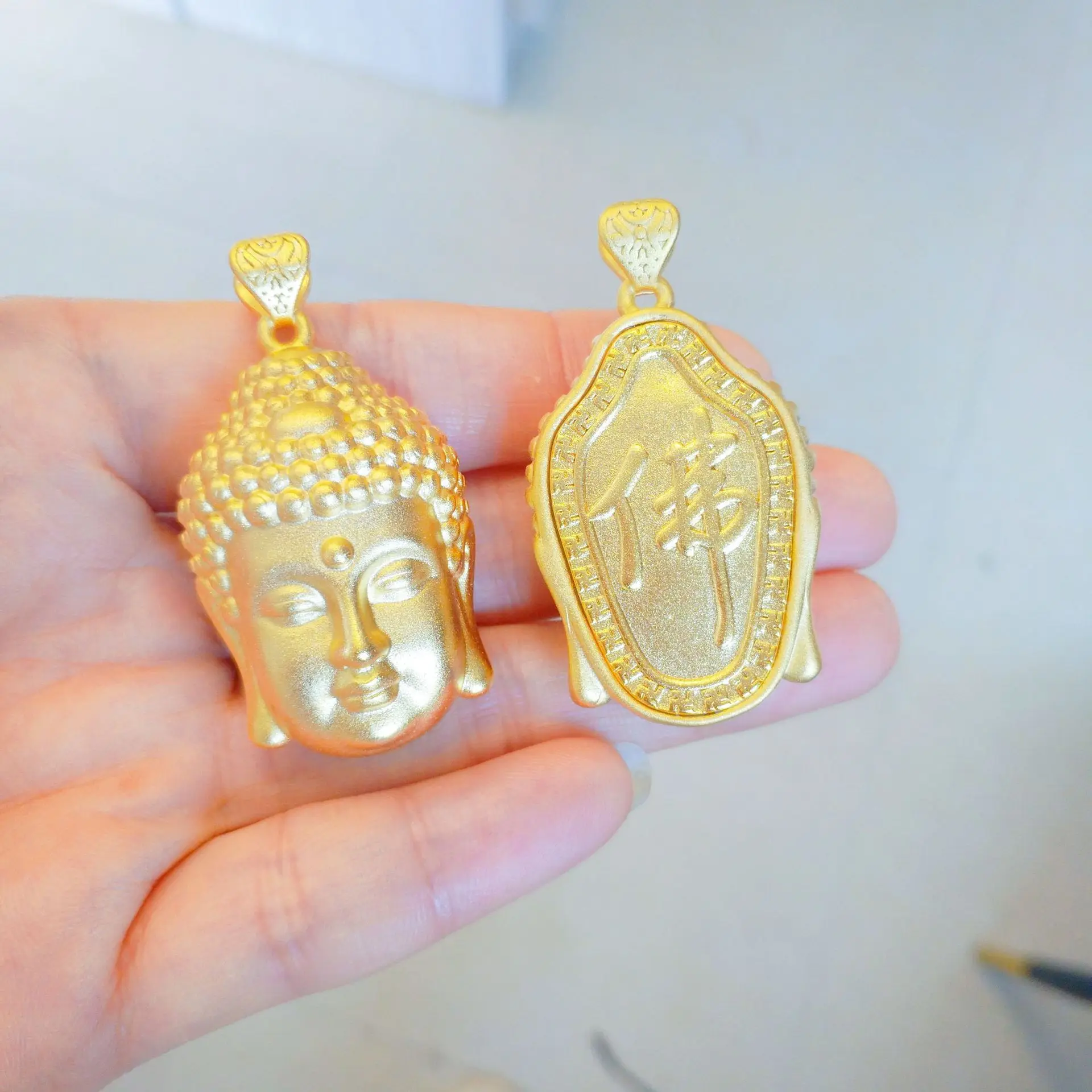 9999 24K Real Gold Buddha Head Pendant for Men and Women Gold and Finely Crafted Semi Hollow Buddha Head Pendant