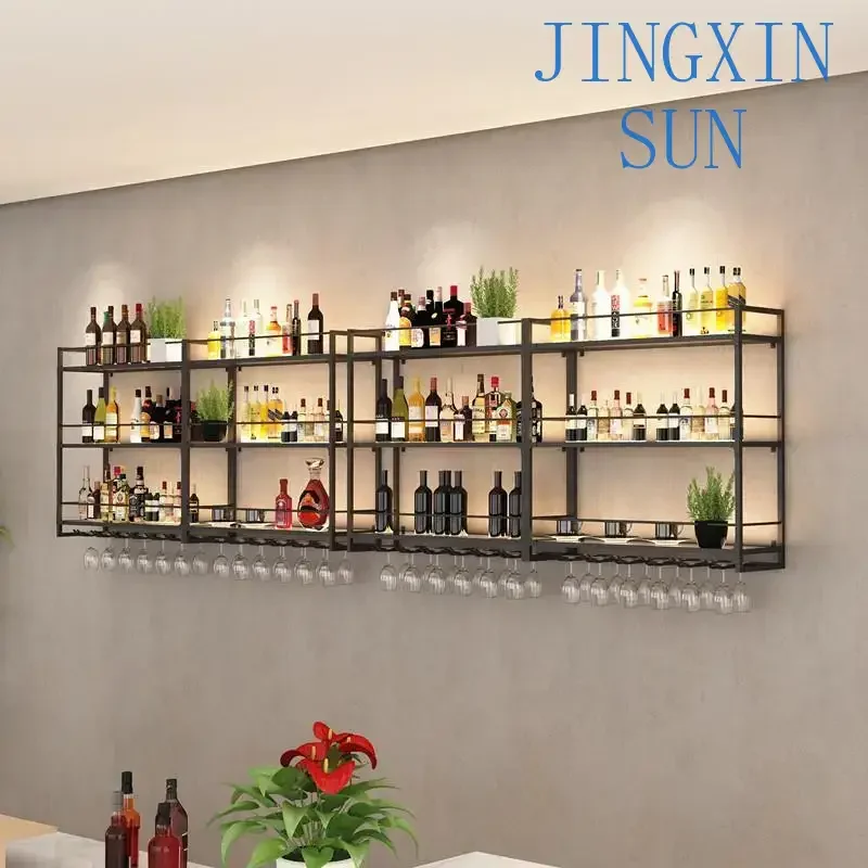 Bottle Living Room Wine Cabinet Kitchen Wall Mounted Restaurant Club Wine Rack Buffet Drink Holder Adega Barzinho Home Furniture