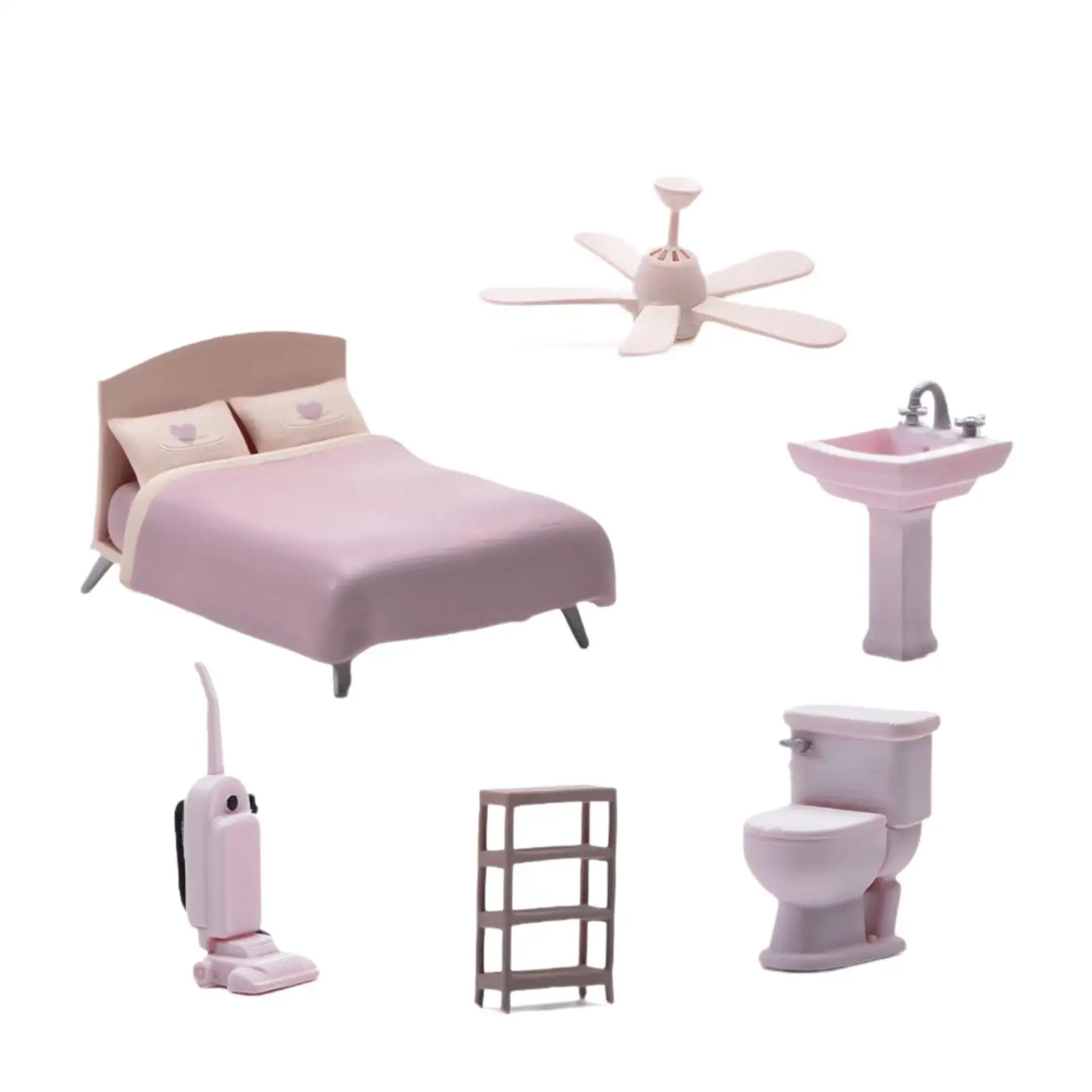 1:64 Miniature Furniture Model Set Bedroom Scene Decor Ornaments Small Mopping Machine with Sink for DIY Projects DIY Scenery