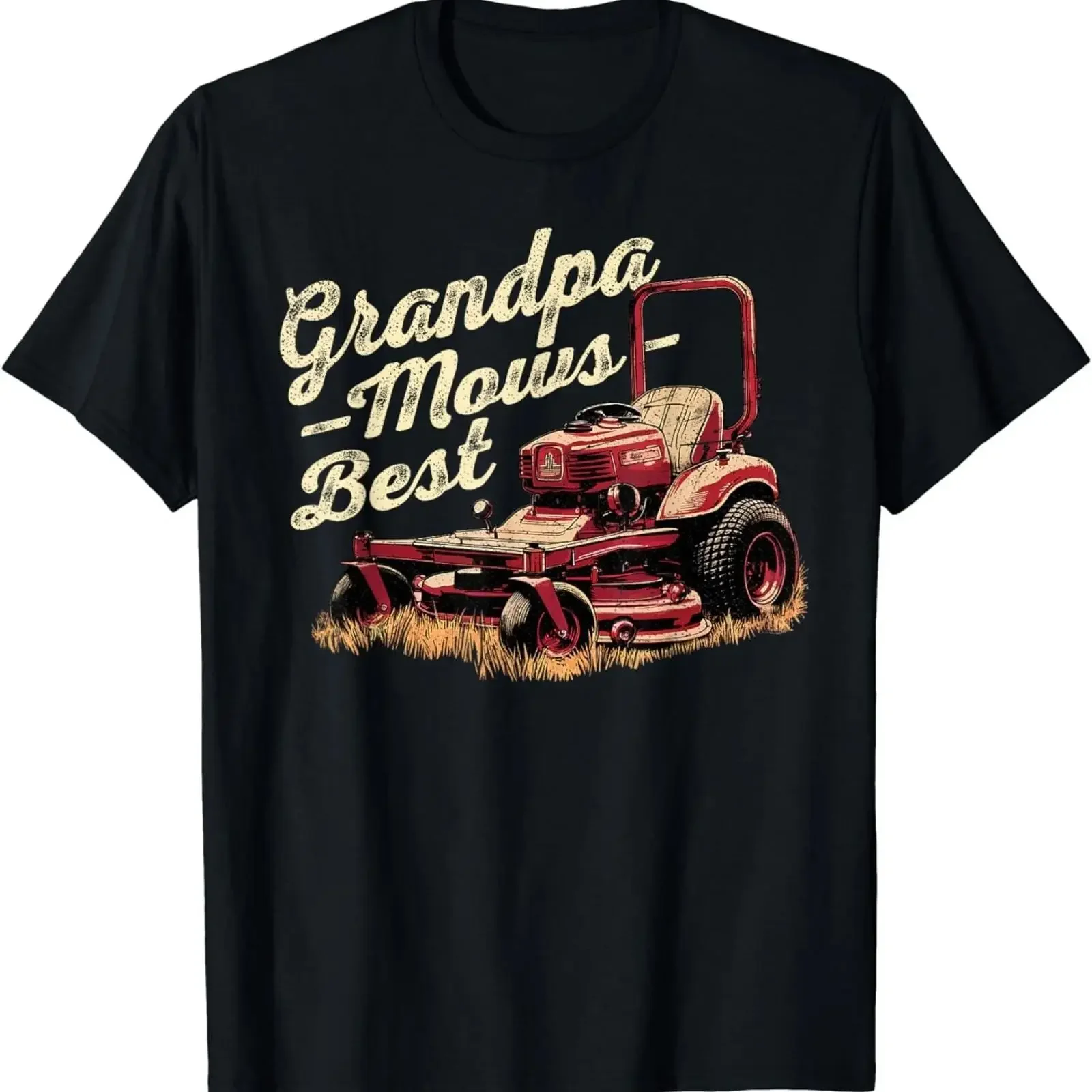 Grandpa Mows Best Lawn Mowing Mower Gardening Landscaping T Shirt vintage Washed graphic Unisex Top For Everyday Wear Soft
