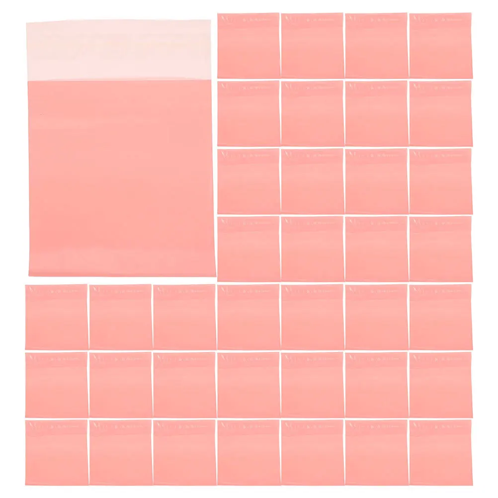 

100Pcs Waterproof Pink Poly Mailers Self Seal Shipping Envelopes 35x25cm Packing Bags for Small Business Clothes