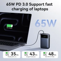 Batterie externe Vention 65W 20000mAh avec câble USB-C intégré, batterie externe portable pour ordinateur portable, chargeur rapide PD pour iPhone 18 Samsung S26 S25 3