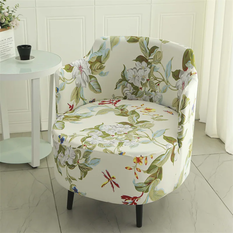 Single Simple Elastic Seat Covers All-Inclusive Internet Cafe Round Sofa Cover Universal Hotel Office Chair Stretch Slipcovers