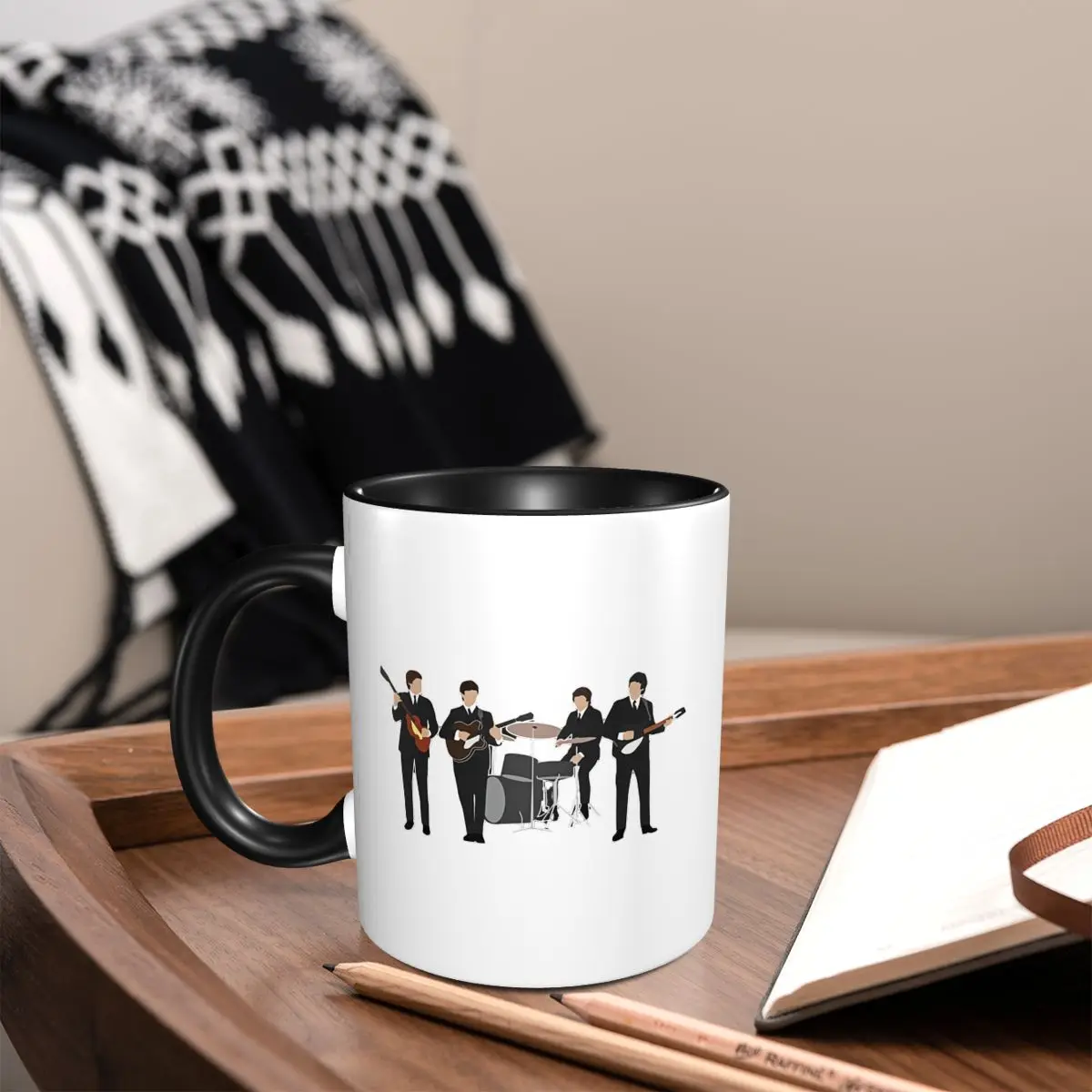 Beatle Vintage Retro Line Up Becher Lustige Keramik Kaffeetassen Teetassen Milchbecher Trinkgeschirr Geschenke für Frau Mann