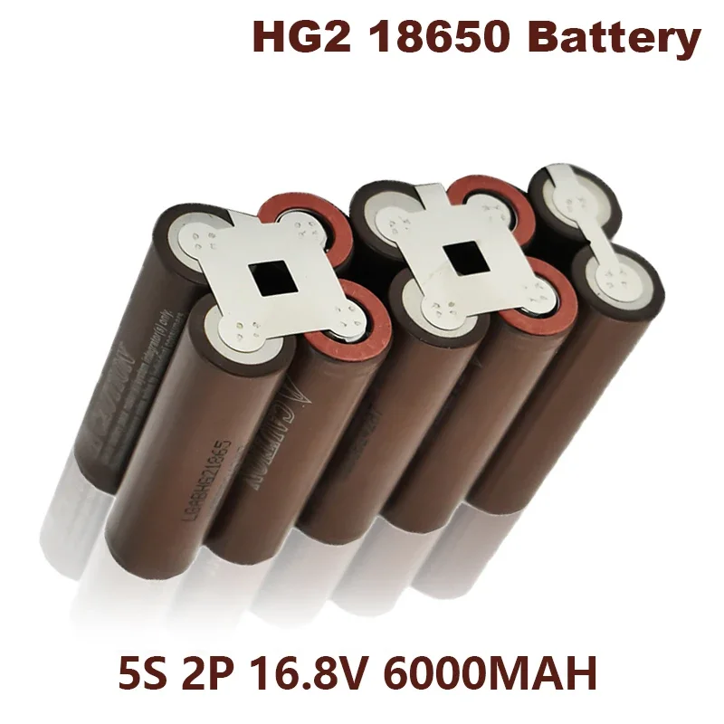 Original 18650 HG2 3000mAh 6000mAh 3S 4S 5S 6S 8S 7.4V 12.6V 14.8V 18V 25.2V 29.6V for screwdriver battery welding battery pack