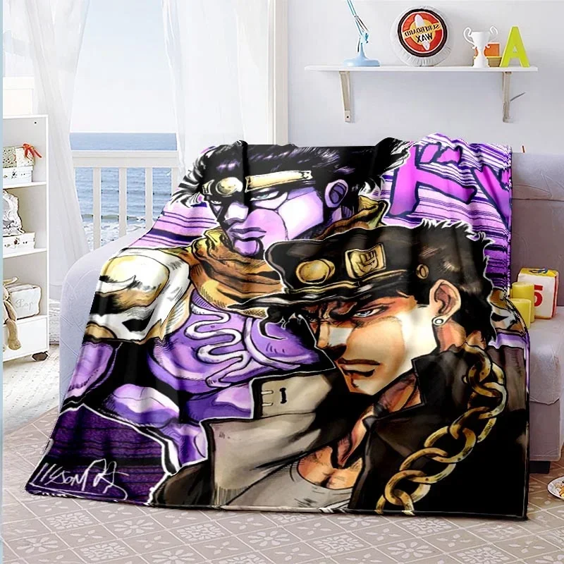 2026 New Anime JoJo's Bizarre Adventure Printed Blankets Sofa Bed Cover Soft And Hairy Blanket Soft Warm Flannel Throw Blankets