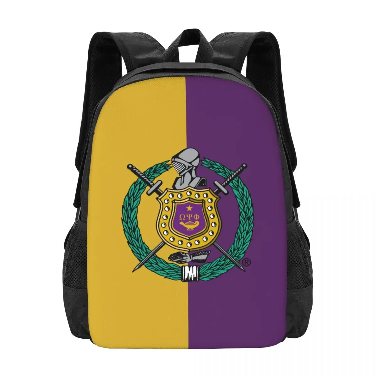 O-omega Fraternity Psi Phi OPP Travel Laptop Backpack, Business College School Computer Bag Gift for Men & Women