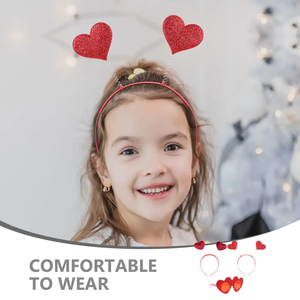 

Набор: повязка на голову в форме сердца, очки, аксессуары для вечеринки на День святого Валентина, реквизит для фотозоны, забавные и необычные товары для вечеринок