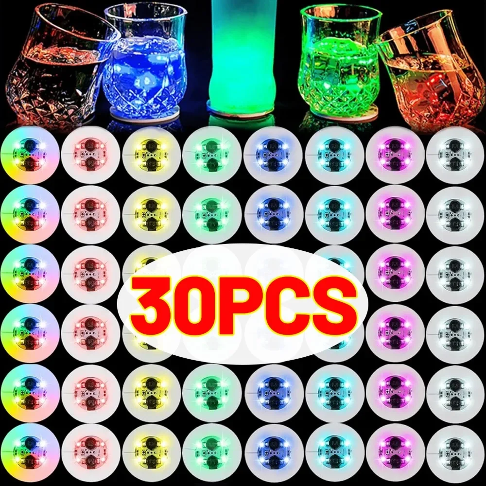 LED Luminous Coaster Sticker Battery Powered Flash Bottle Sticker Wine Cup Mats Lamp Home Ktv Bar Party Drink Cups Decoration