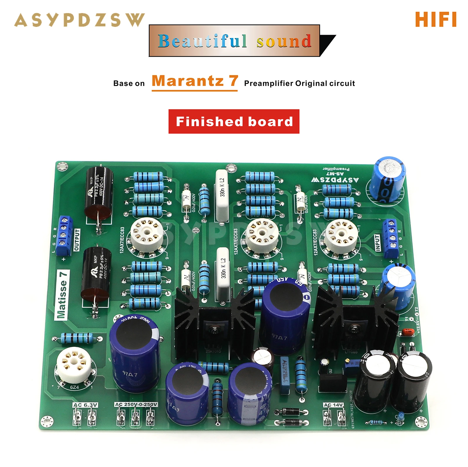 

Beautiful sound AS-M7 HIFI Tube preamplifier DIY Kit/Finished board Base on Marantz 7 Preamp original circuit (No Tube)