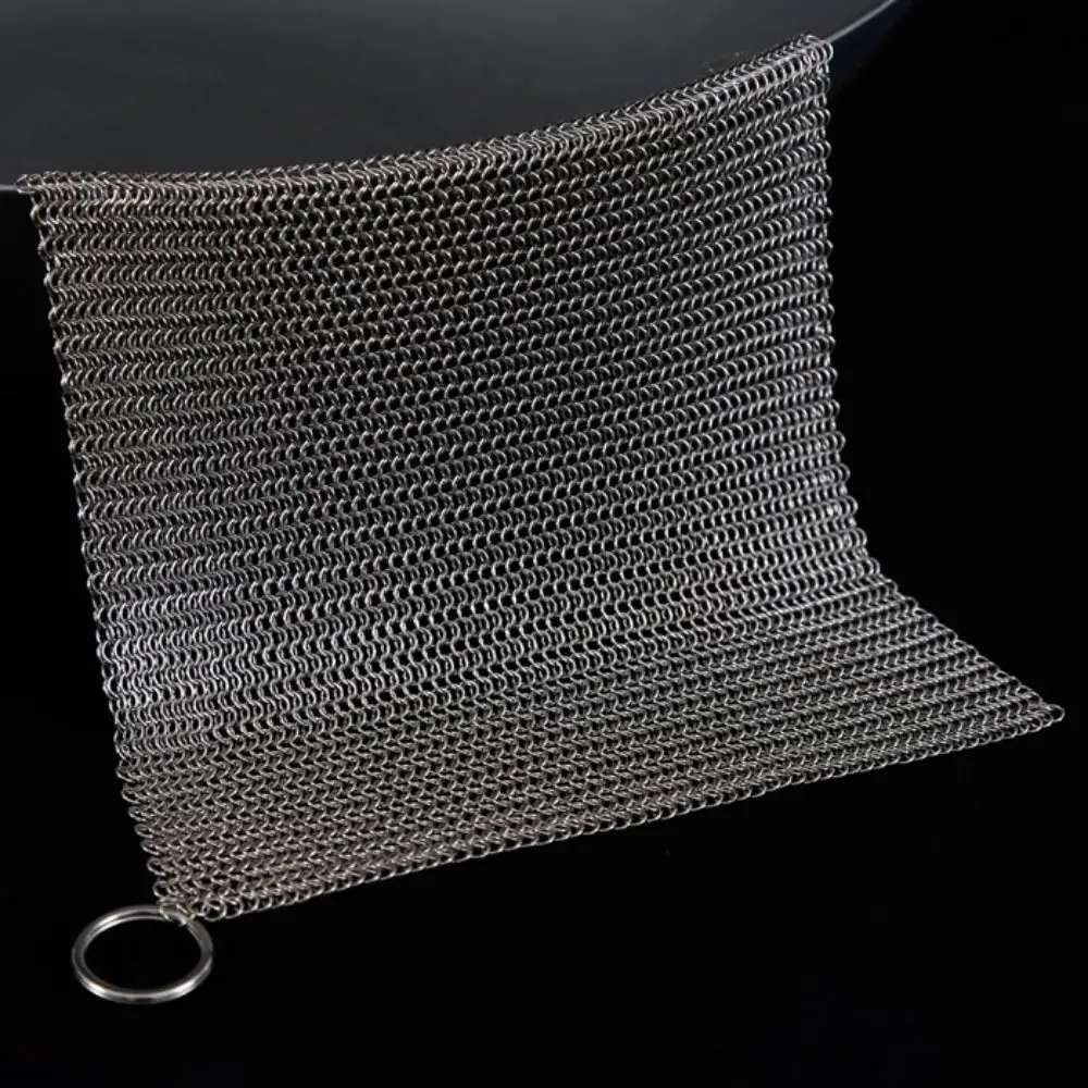 Square Stainless Steel Dishcloth Corrosion Resistant No Residue Pan Rust Remover Hangable Rust-free Steel Wool Bowl