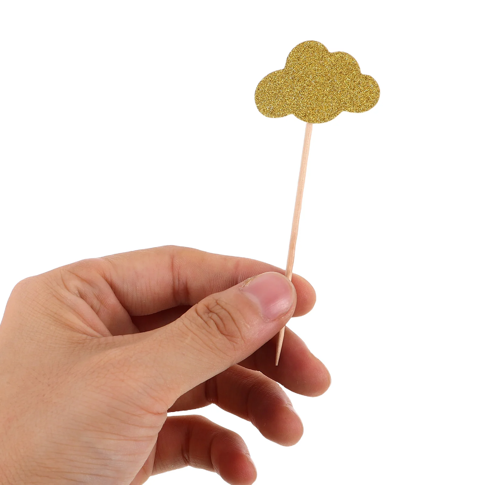 

150Pcs Cloud Cake Toppers Glitter Birthday Dessert Picks for Party Supplies Baby Shower Kids Wedding Cloud Figure