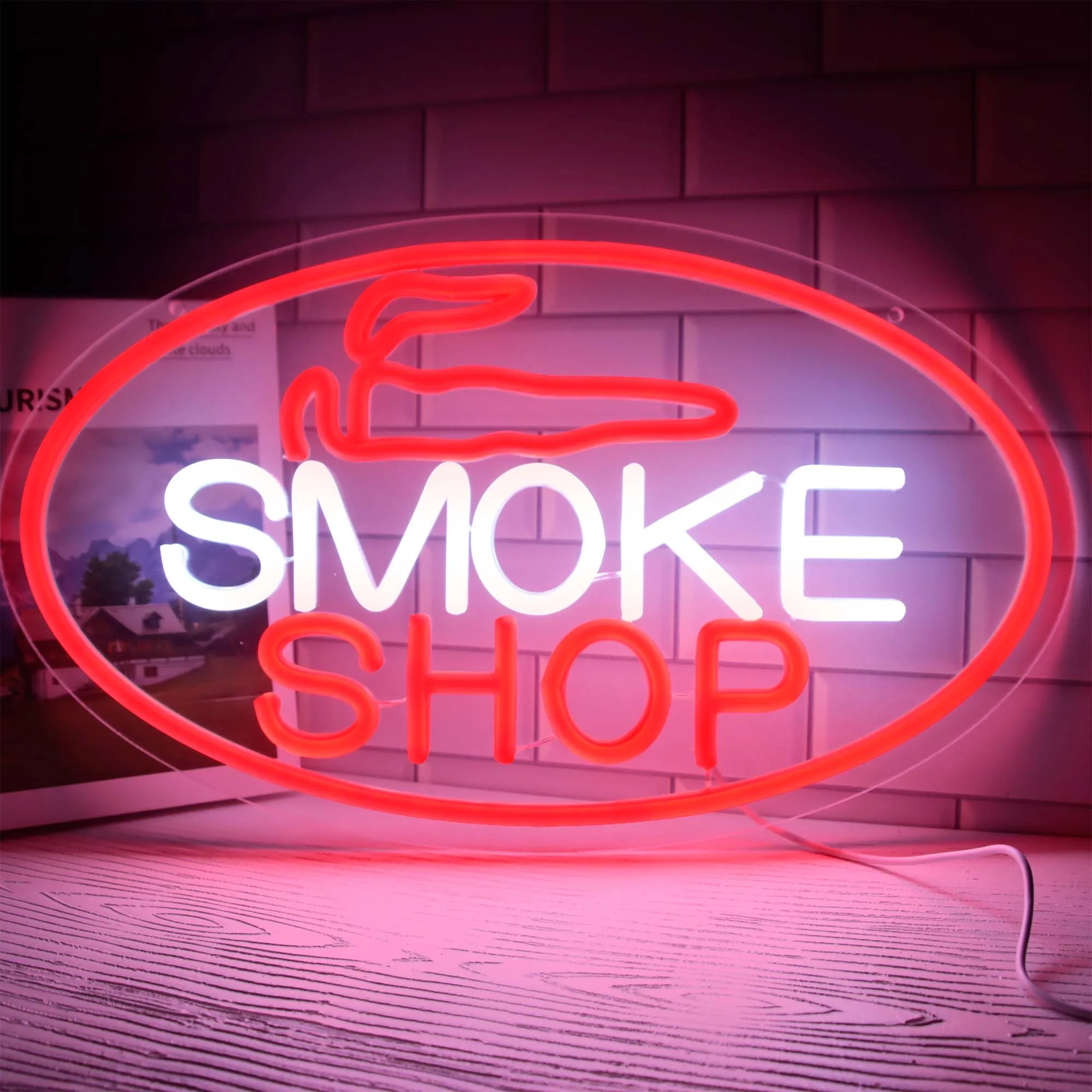 

Smoke Shop Neon Signs Business Open Sign Storefront Shop Window Neon Light for Pub Cafe Recreation Room Man Cave Party Bar