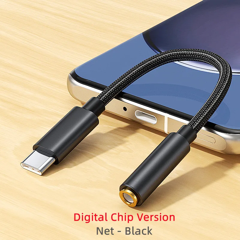 3.5mm Jack to Type C Earphone Adapter Audio Cable for Huawei Xiaomi Converter USB Type-C with Simulated Digital Chip Version