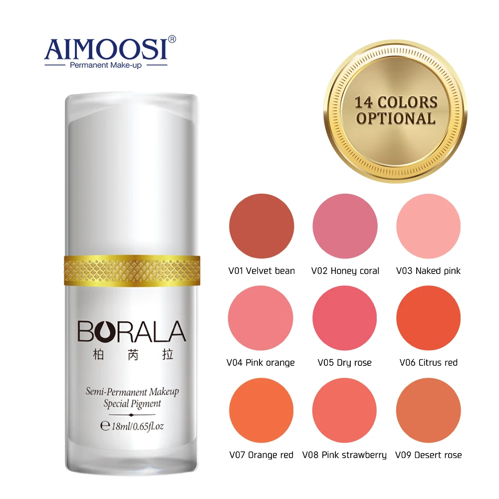 AIMOOSI Borala pigmento de tinta de pintura de Microblading de tatuaje de Color Nude, maquillaje semipermanente, cejas, labios, consumibles de