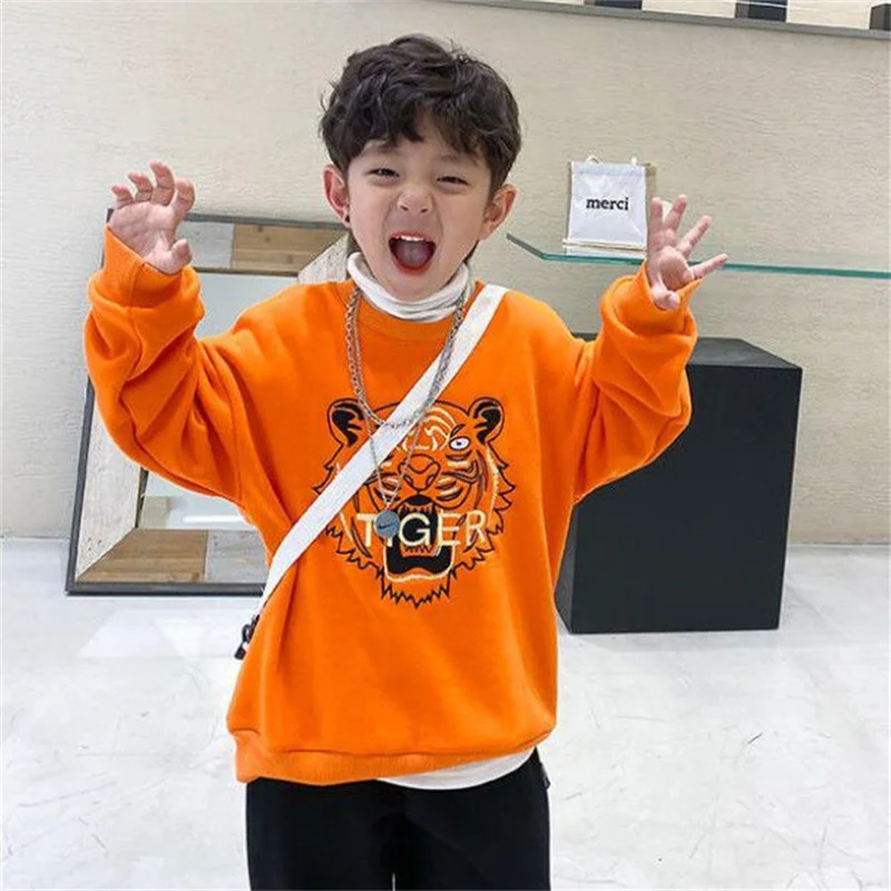 

Boys Hoodies Sweatshirts Cotton Tops Outwear 2023 Pullover Spring Autumn Windproof Kids High Quality Children's Clothing