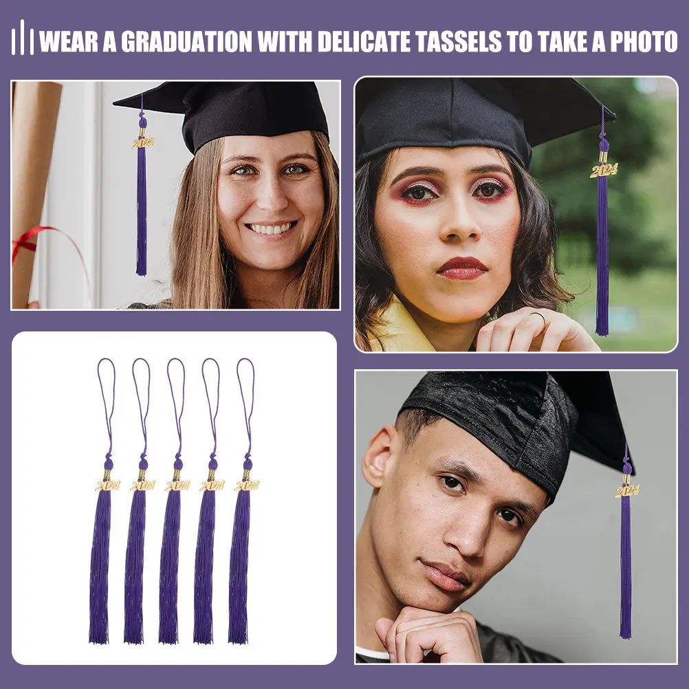 8Pcs Graduation Hat Accessories Classic Tassels Pendants for Graduates 2024 Decoration Graduation Caps Supplies - view 3