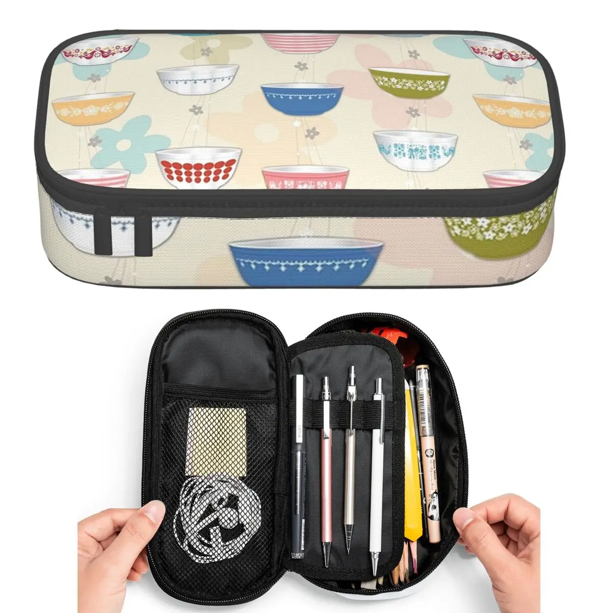 Colección de estuches para lápices Vintage Pyrex para estudiantes, caja para lápices, bolsa para lápices, bolsa para lápices de gran capacidad, soporte para bolígrafos