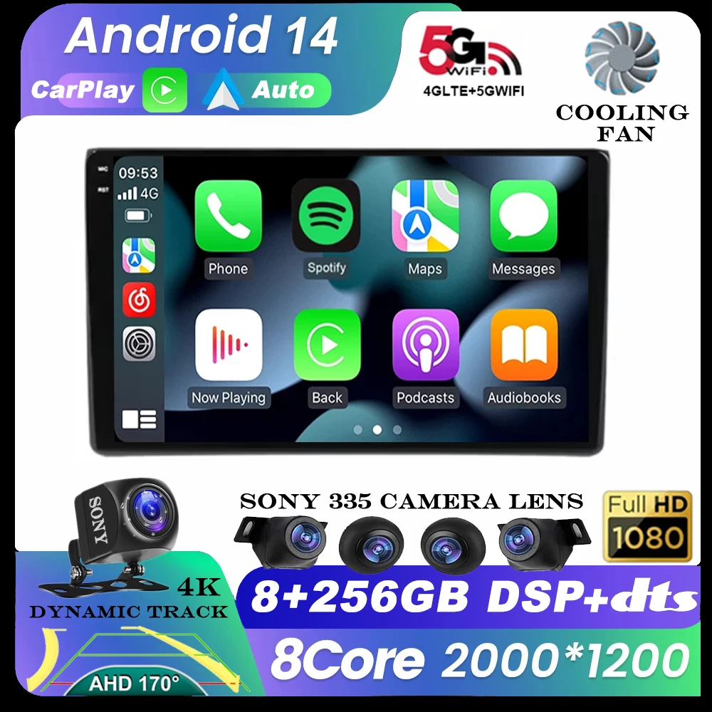 

4G LTE Android 14 Car Radio GPS Multimedia Video Player For Audi A4 B6 B7 S4 B7 B6 RS4 B7 SEAT Exeo Stereo Navigation