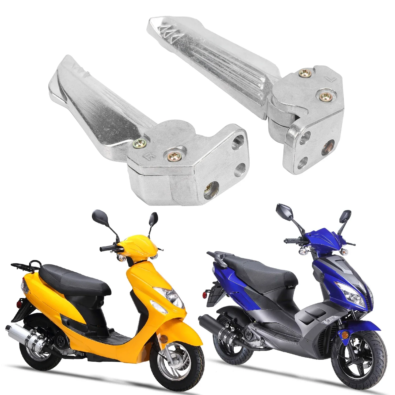 Paar Motorrad-Fußrasten, Pedal, automatische teleskopische Fußstützen aus Aluminiumlegierung, universell