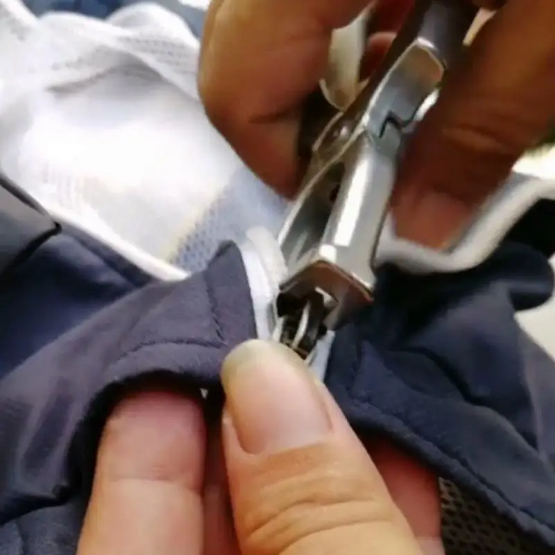 Edelstahl-Reißverschlusszange für Reißverschlüsse, zur Installation von Stoppern, für Kleidung, Schuhe, Reißverschlüsse, Reparatur-Sets, DIY-Ersatz, Nähzubehör – Detail 11